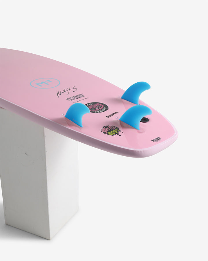 BEASTIE SUPER SOFT - BABY PINK FUTURES – MICK FANNING SOFTBOARDS USA
