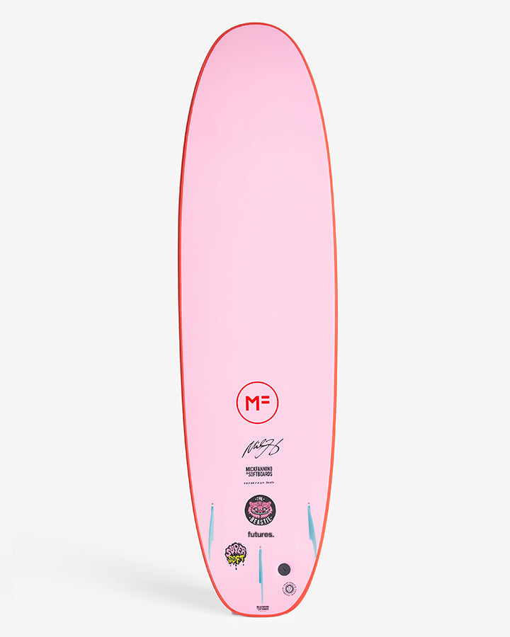 BEASTIE SUPER SOFT - RED/PINK FUTURES – MICK FANNING SOFTBOARDS USA
