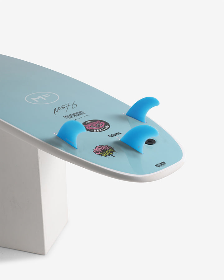 【送料込】THE BEASTIE7.0 FIN付 MF Softboard BEASTIE SUPER SOFT - WHITE/TEAL FUTURES – MICK FANNING SOFTBOARDS USA